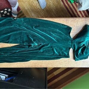 Emerald Sundae Teal Velvet Jumpsuit
